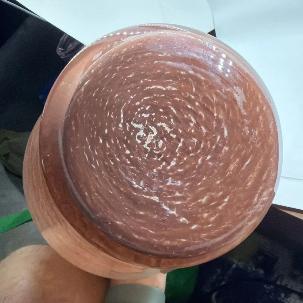 Lavorazione Arte MURANO  Dark Pink And White Vase 14